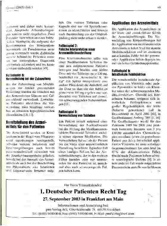Vorschauseite 5: Kunstfehler in der Arzneimitteltherapie Epidemiologie, Fallbeispiele und Prävention