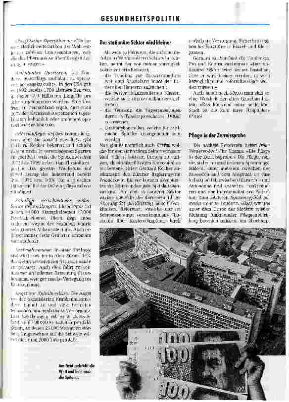 Vorschauseite 2: Viele Reformvorstellungen - leider widersprüchlich SGGP-Tagung Spitäler und Pflegende unter Druck
