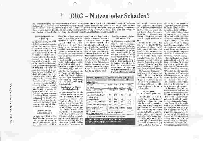 Vorschauseite 1: DRG - Nutzen oder Schaden?