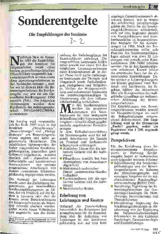 Vorschauseite 1: Sonderentgelte Die Empfehlungen der Institute