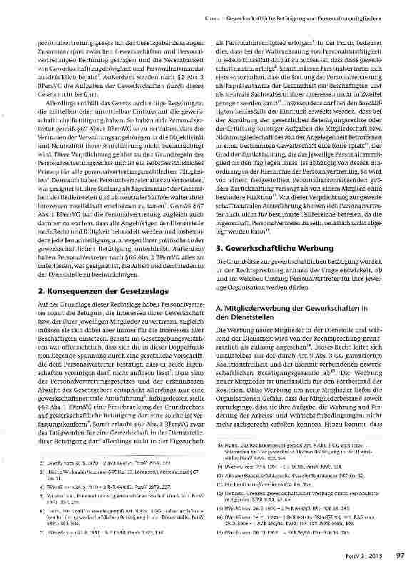 Vorschauseite 2: Gewerkschaftliche Betätigung von Personalratsmitgliedern