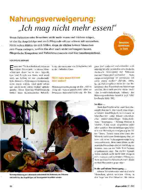 Vorschauseite 1: Nahrungsverweigerung: „Ich mag nicht mehr essen!