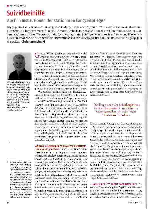 Vorschauseite 1: Suizidbeihilfe