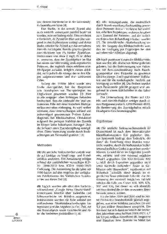 Vorschauseite 2: Rauchvergiftungsstudie - aktueller Stand