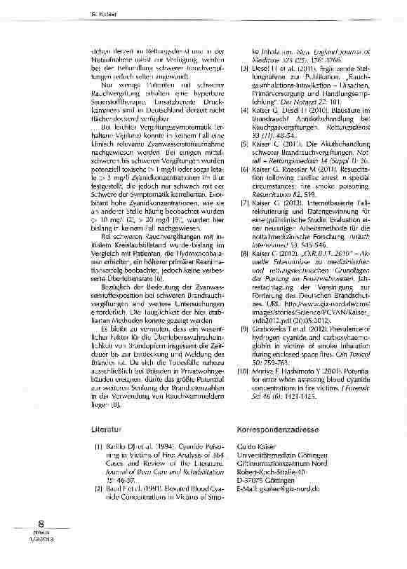 Vorschauseite 4: Rauchvergiftungsstudie - aktueller Stand
