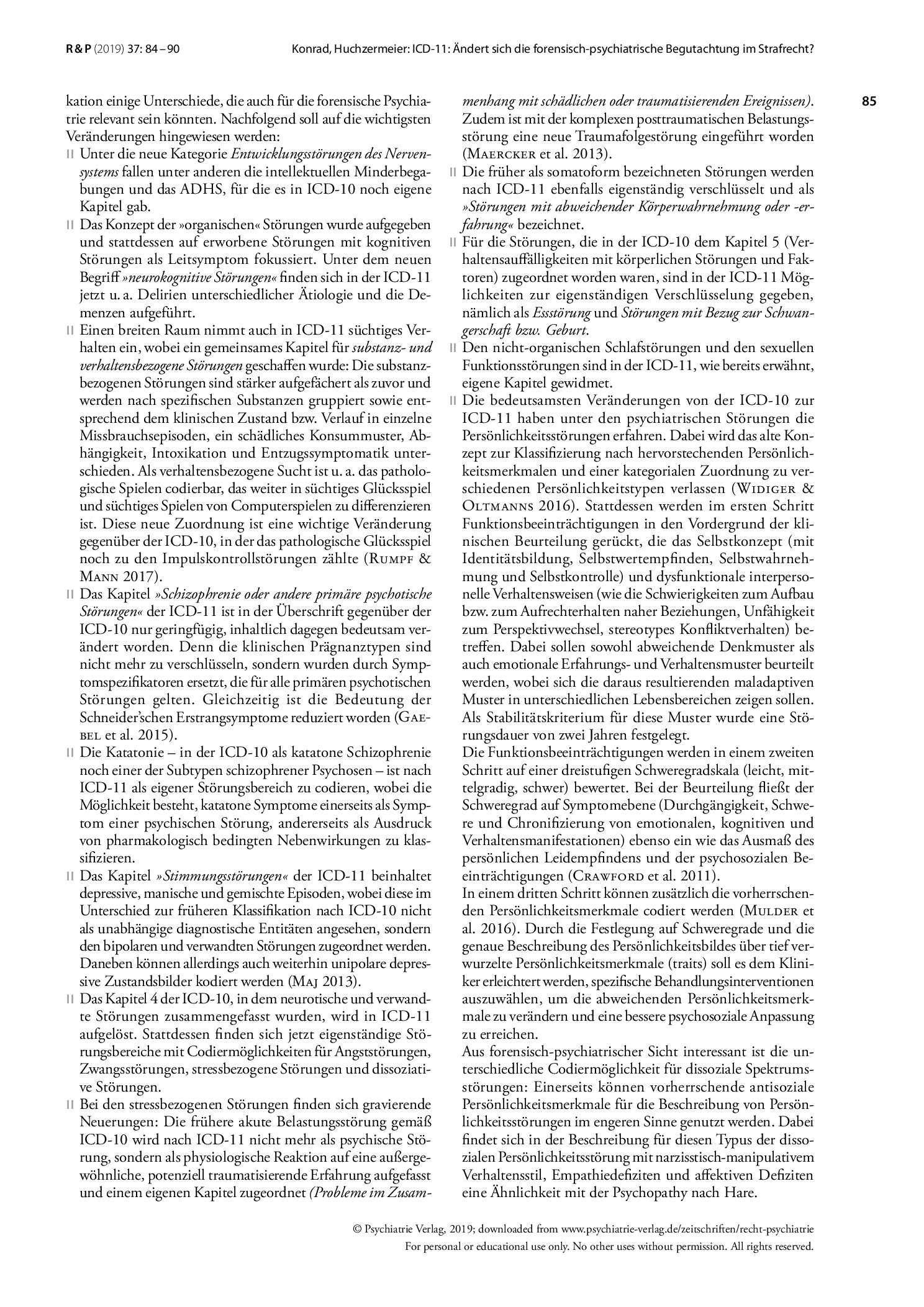 Vorschauseite 2: ICD-11: Ändert sich die forensisch-psychiatrische Begutachtung im Strafrecht?