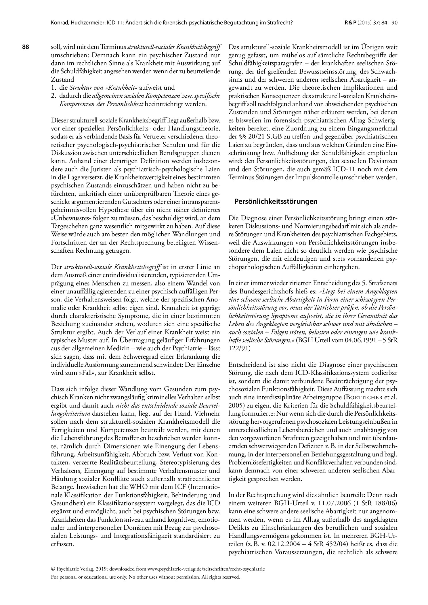 Vorschauseite 5: ICD-11: Ändert sich die forensisch-psychiatrische Begutachtung im Strafrecht?