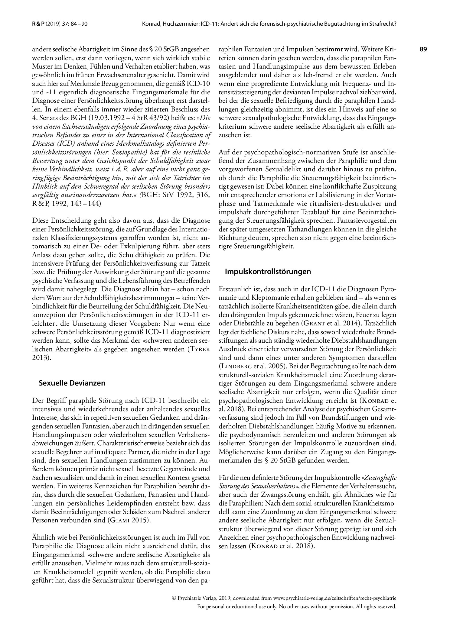 Vorschauseite 6: ICD-11: Ändert sich die forensisch-psychiatrische Begutachtung im Strafrecht?