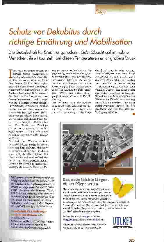 Vorschauseite 1: Schutz vor Dekubitus durch richtige Ernährung und Mobilisation