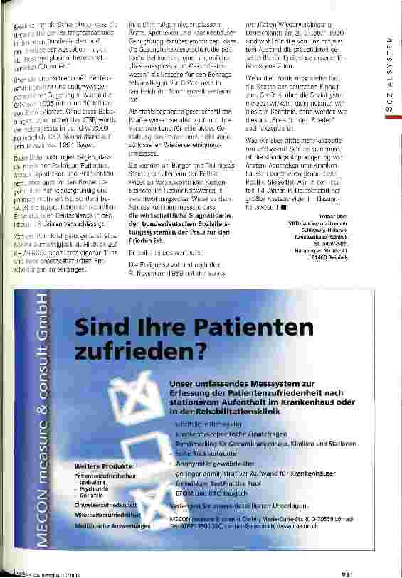 Vorschauseite 3: Der Preis für den Frieden Die Belastung der deutschen Sozialsysteme durch die Politik