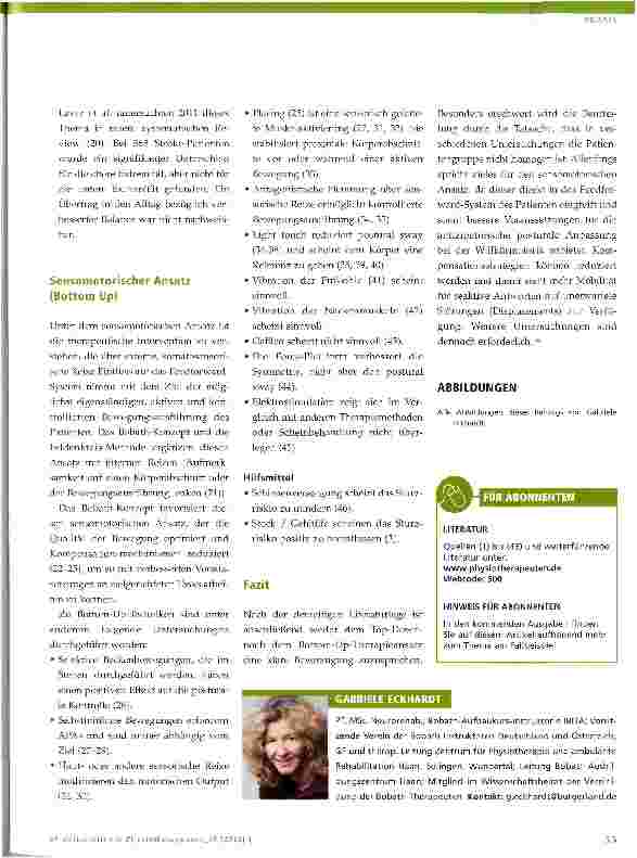 Vorschauseite 4: Posturale Kontrolle und die Bedeutung für das Sturzrisiko bei Patienten nach Schlaganfall Teil 1: Verschiedene therapeutische Ansätze im Vergleich
