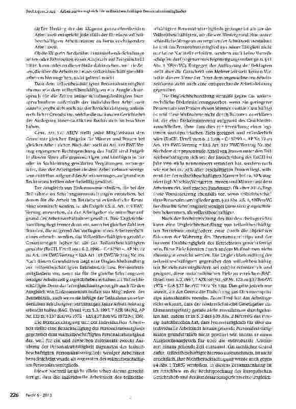 Vorschauseite 4: Arbeitszeitausgleich für teilzeitbeschäftigte Personalratsmitglieder