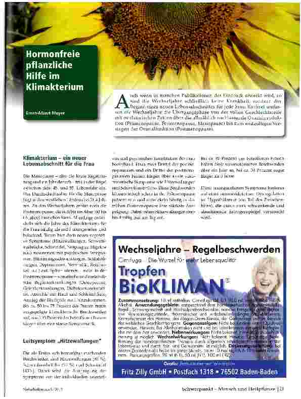 Vorschauseite 1: Hormonfreie pflanzliche Hilfe im Klimakterium