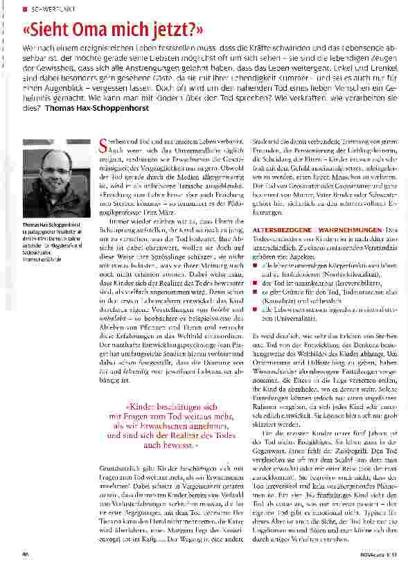 Vorschauseite 1: «Sieht Oma mich jetzt? »