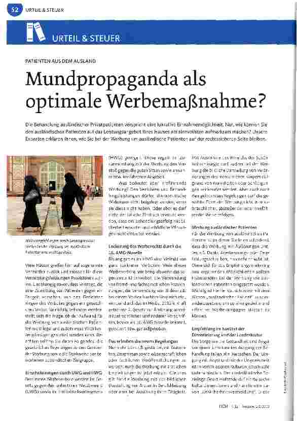 Vorschauseite 1: Mundpropaganda als optimale Werbemaßnahme?