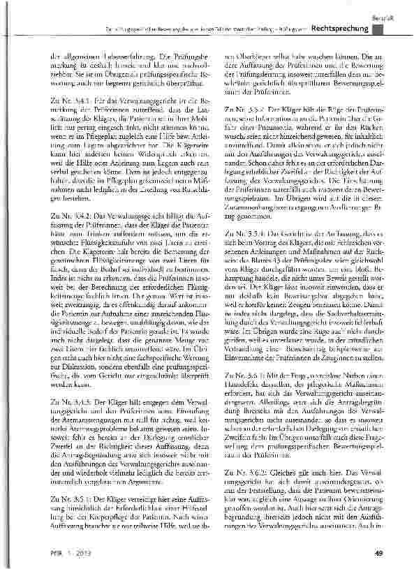Vorschauseite 4: Zur prüfungsspezifischen Bewertung des praktischen Teils der staatlichen Prüfung - Prüfungsrecht KrPflG § 3 Abs. 1 Satz 3, Abs. 2 Nr. 3; KrPflAPrV § 2