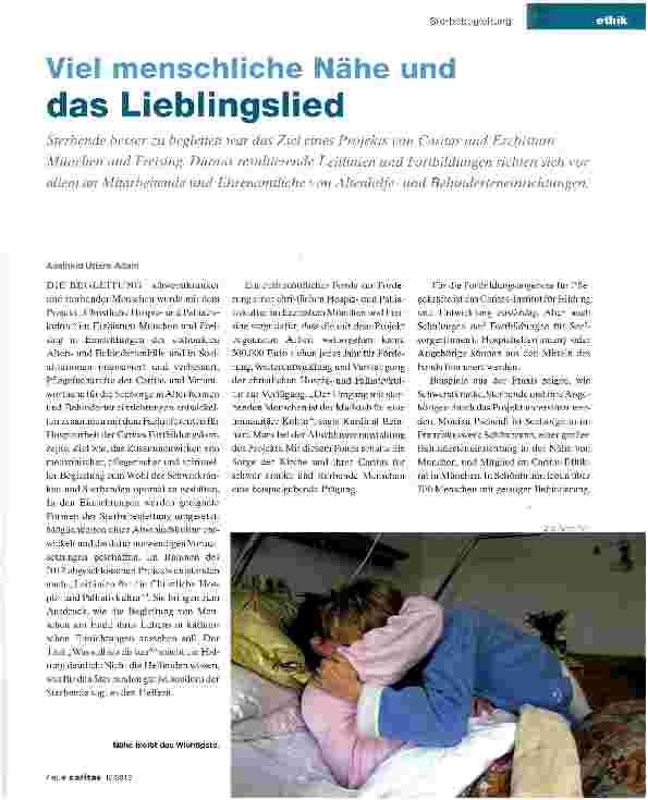Vorschauseite 1: Viel menschliche Nähe und das Lieblingslied