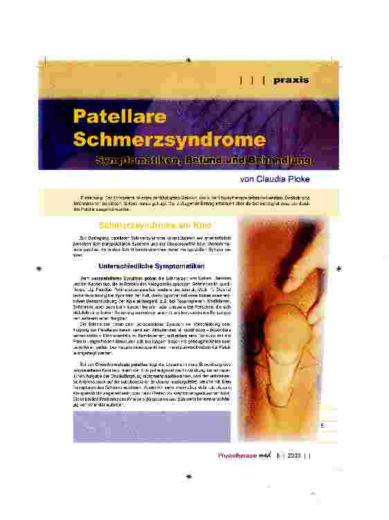 Vorschauseite 1: Patellare Schmerzsyndrome
