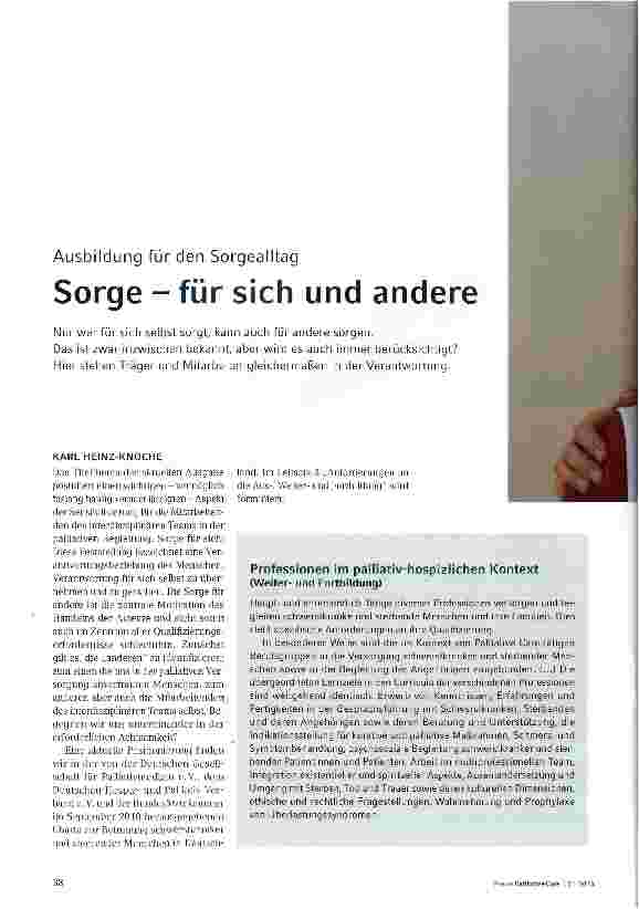 Vorschauseite 1: Sorge - für sich und andere