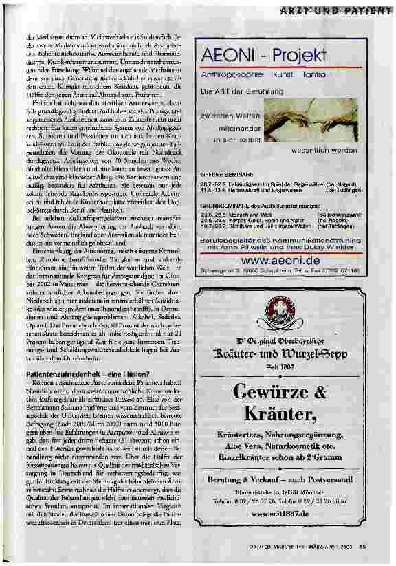 Vorschauseite 2: Plädoyer für einen Neuen Arzt