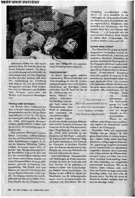 Vorschauseite 3: Plädoyer für einen Neuen Arzt