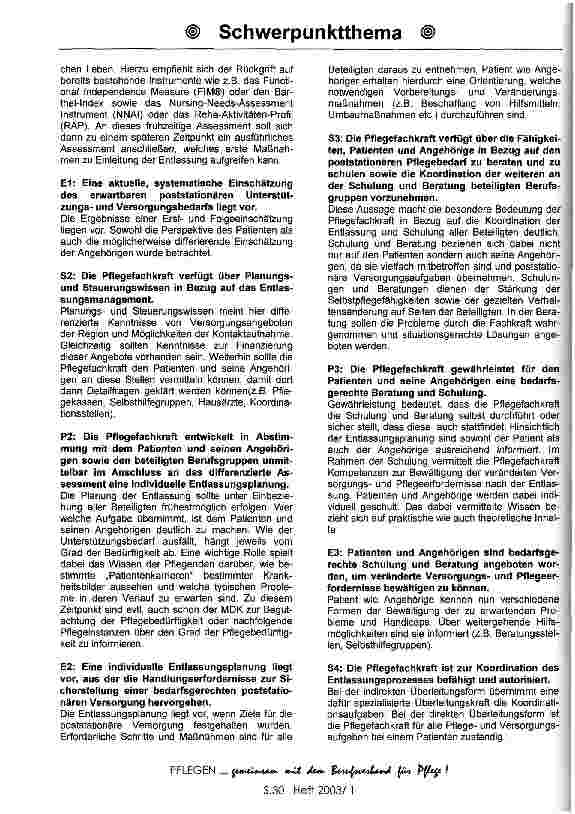 Vorschauseite 3: Expertenstandard Entlassungsmanagement: Geplante und koordinierte Entlassung, U. Höhmann Eine Zusammenfassung