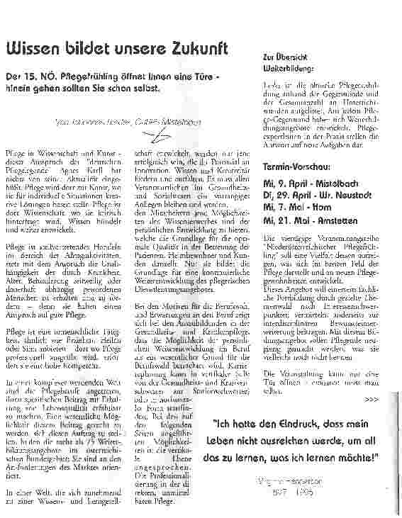 Vorschauseite 1: Wissen bildet unsere Zukunft