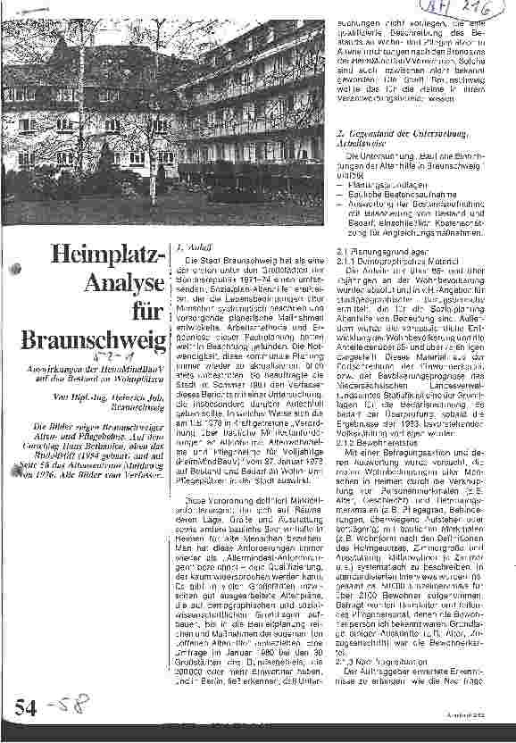 Vorschauseite 1: Heimplatzanalyse für Braunschweig Auswirkung der HeimMindBau V auf den Bestand an Wohnplätzen
