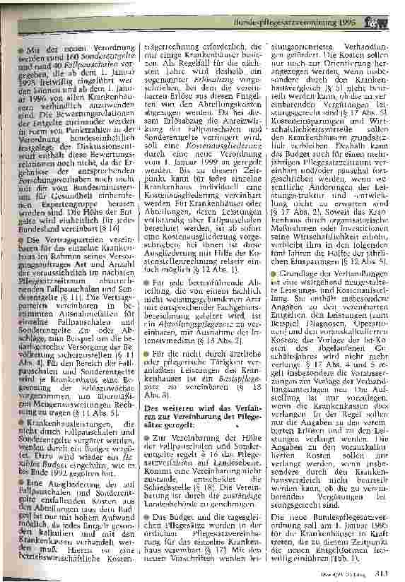 Vorschauseite 2: Bundespflegesatzverordnung 1995 Anspruch und Wirklichkeit