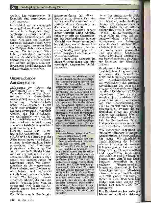 Vorschauseite 6: Bundespflegesatzverordnung 1995 Anspruch und Wirklichkeit