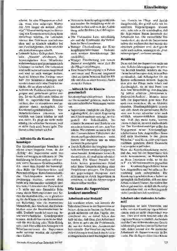 Vorschauseite 5: Ausbildung zum Pflegenot-Stand? Ein Plädoyer für ausbildungsbegleitende Supervision