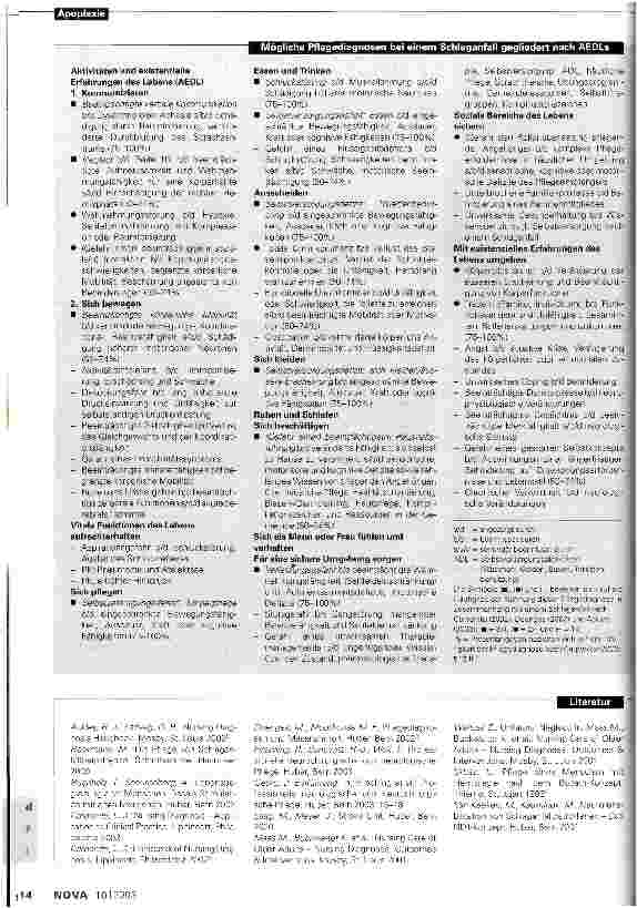 Vorschauseite 3: Pflegediagnosen bei Schlaganfall