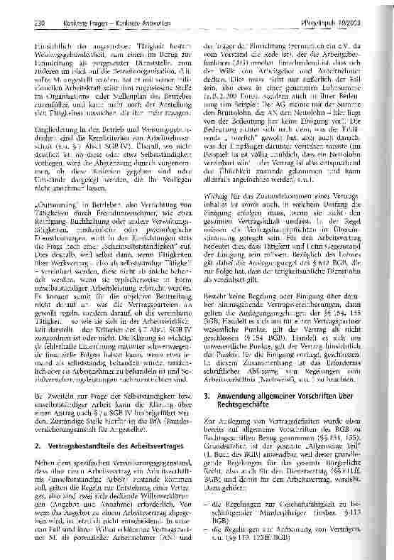 Vorschauseite 2: Wissenswertes zum Zustandekommen eines Arbeitsverhältnisses Eine Checkliste zu Rechtsfragen bei der Einstellung von Personal und zu Inhalten des Arbeitsvertrages im Bereich des Pf…