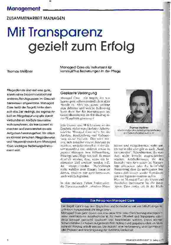 Vorschauseite 1: Mit Transparenz gezielt zum Erfolg