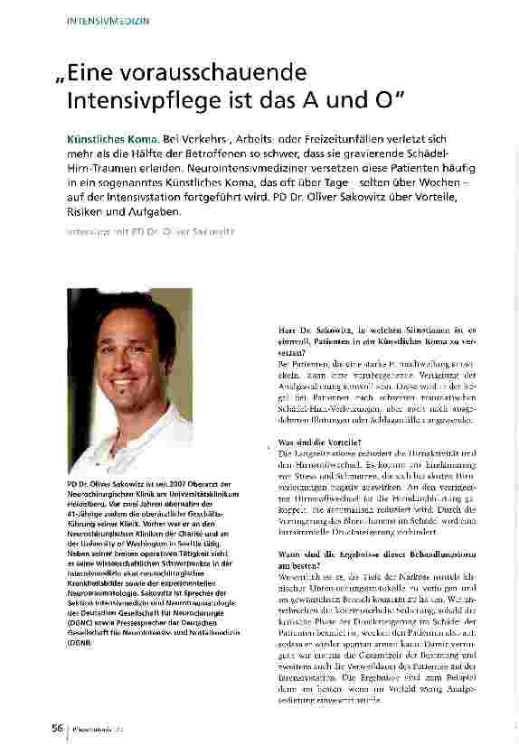 Vorschauseite 1: Eine vorausschauende Intensivpflege ist das A und O