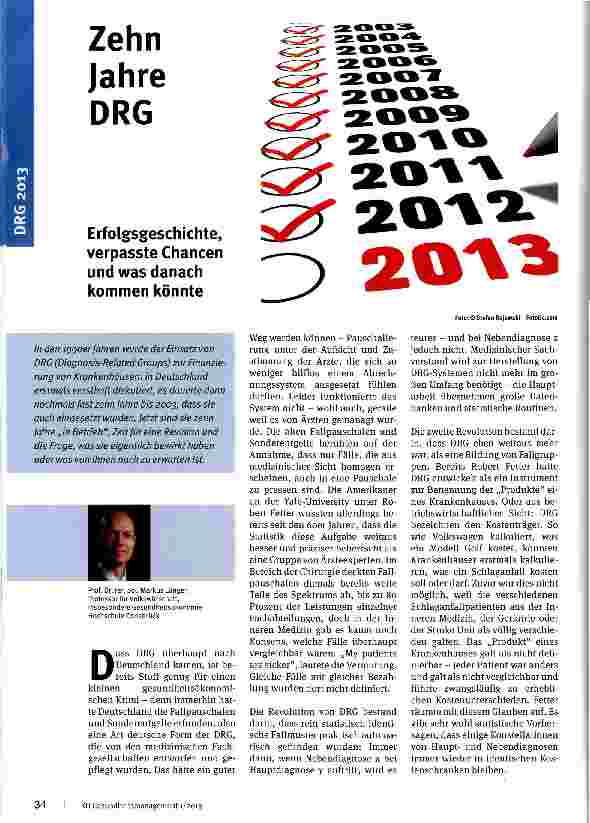 Vorschauseite 1: Zehn Jahre DRG