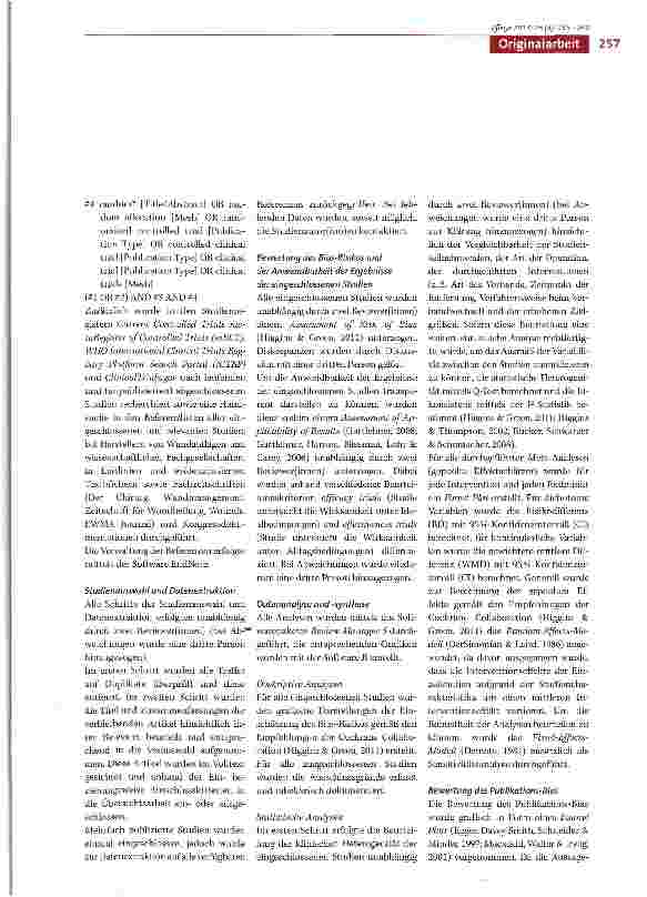 Vorschauseite 3: Zeitpunkt der Entfernung des Wundverbands bei primär heilenden chirurgischen Wunden: Eine Meta-Analyse