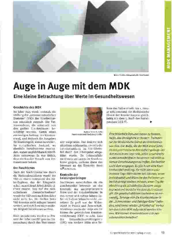 Vorschauseite 1: Auge in Auge mit dem MDK