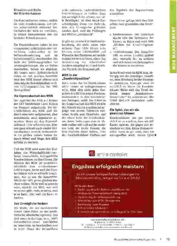 Vorschauseite 3: Auge in Auge mit dem MDK