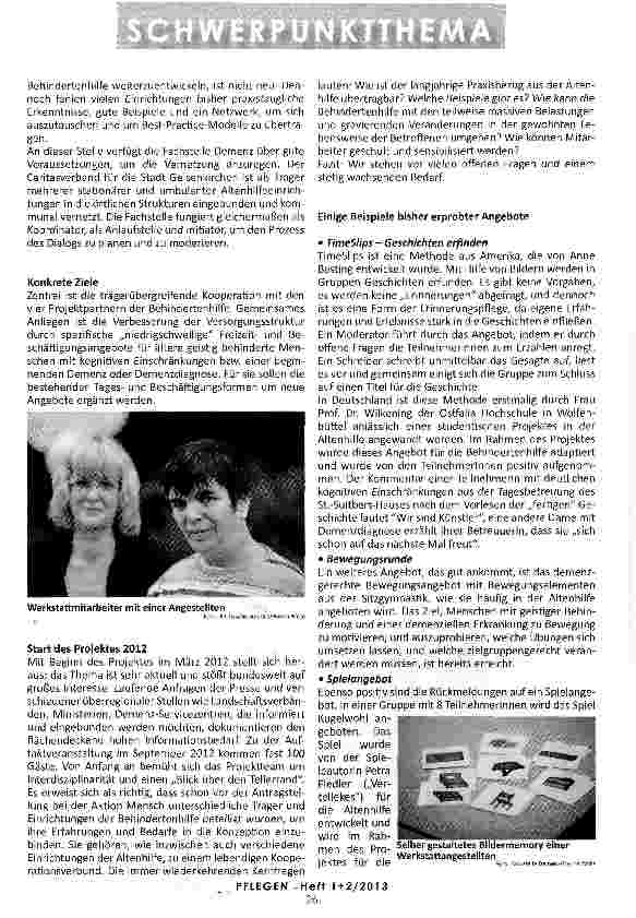 Vorschauseite 2: GEISTIGE BEHINDERUNG UND DEMENZ: Ideen, Erfahrungen und Konzepte für eine gute Betreuung