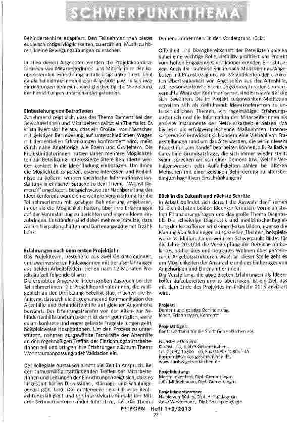 Vorschauseite 3: GEISTIGE BEHINDERUNG UND DEMENZ: Ideen, Erfahrungen und Konzepte für eine gute Betreuung