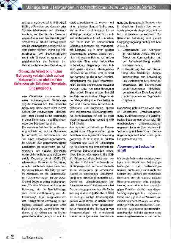 Vorschauseite 3: Manageriale Besorgungen in der rechtlichen Betreuung und außerhalb
