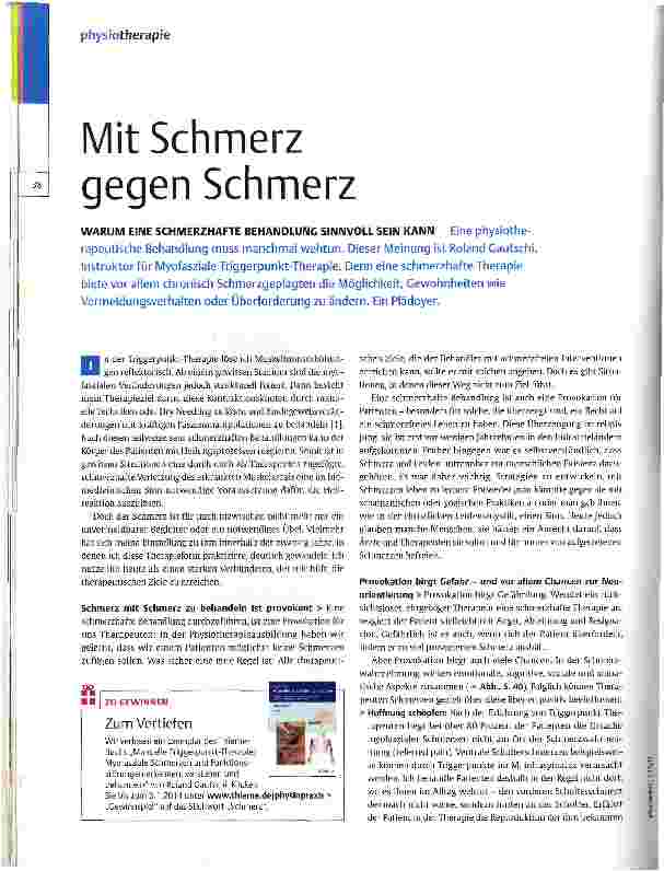 Vorschauseite 1: Mit Schmerz gegen Schmerz