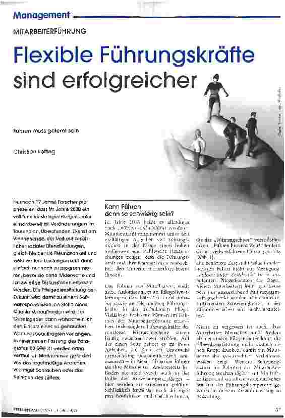 Vorschauseite 1: Flexible Führungskräfte sind erfolgreicher