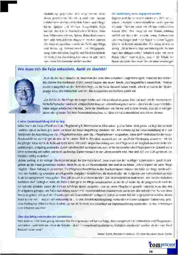 Vorschauseite 2: Die FaGe muss ein Pflegeberuf werden