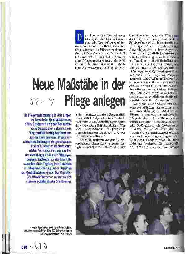 Vorschauseite 1: Neue Maßstäbe in der Pflege anlegen Freiburger Pflegesymposium