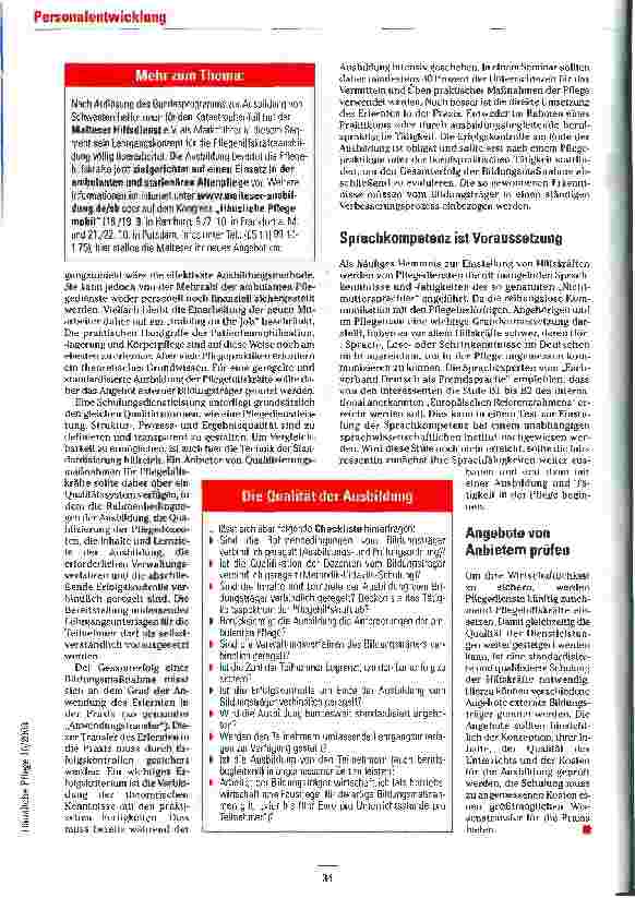 Vorschauseite 3: Qualität durch qualifizierte Helfer