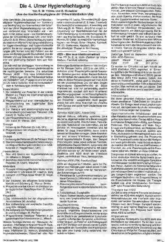 Vorschauseite 1: Die 4. Ulmer Hygienefachtagung