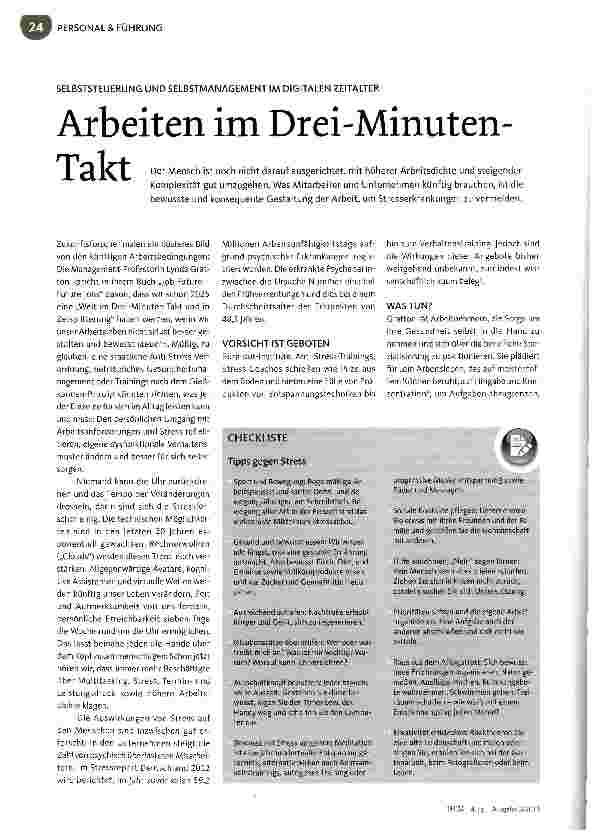 Vorschauseite 1: Arbeiten im Drei-Minuten-Takt