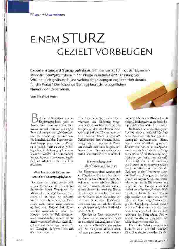 Vorschauseite 1: EINEM STURZ GEZIELT VORBEUGEN